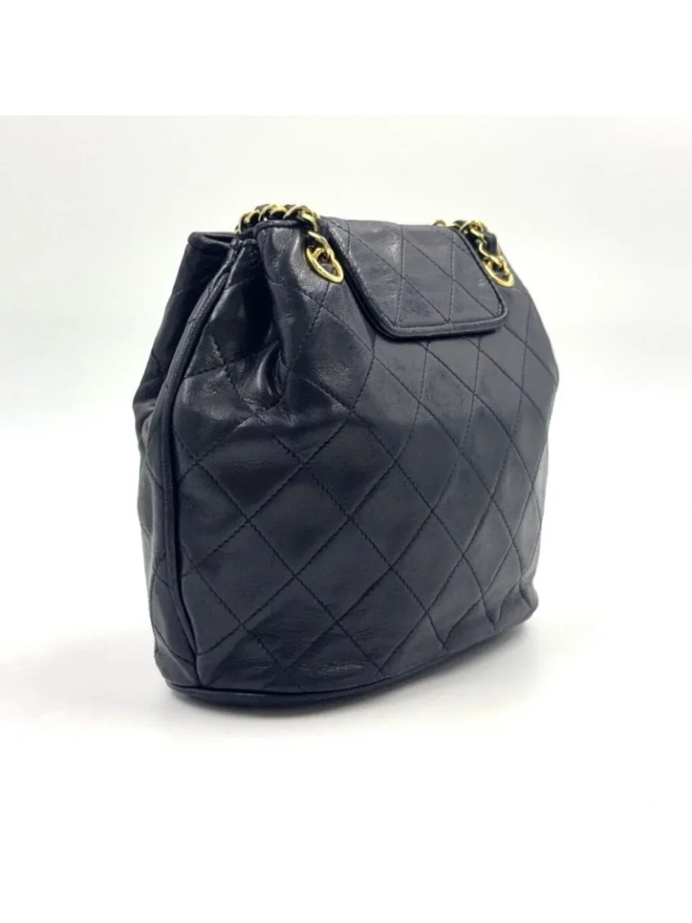 Chanel Quilted Tassel Lambskin Black Chain Shoulder Bag Gold